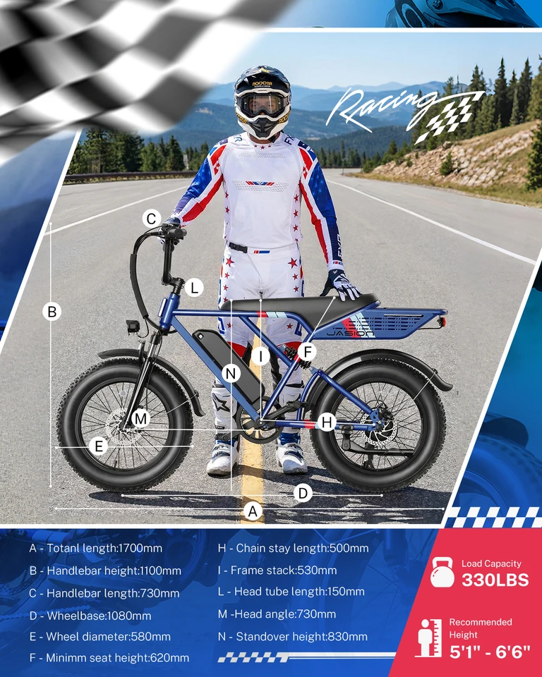 Jasion Electric Bike, 70-Mile Range, Fat Tire 48V 13Ah Removable Battery, E bike, 5 Riding Modes, 7-Speed, Full Suspension, IPX6, for Commuters, Beaches, Weekends image 3