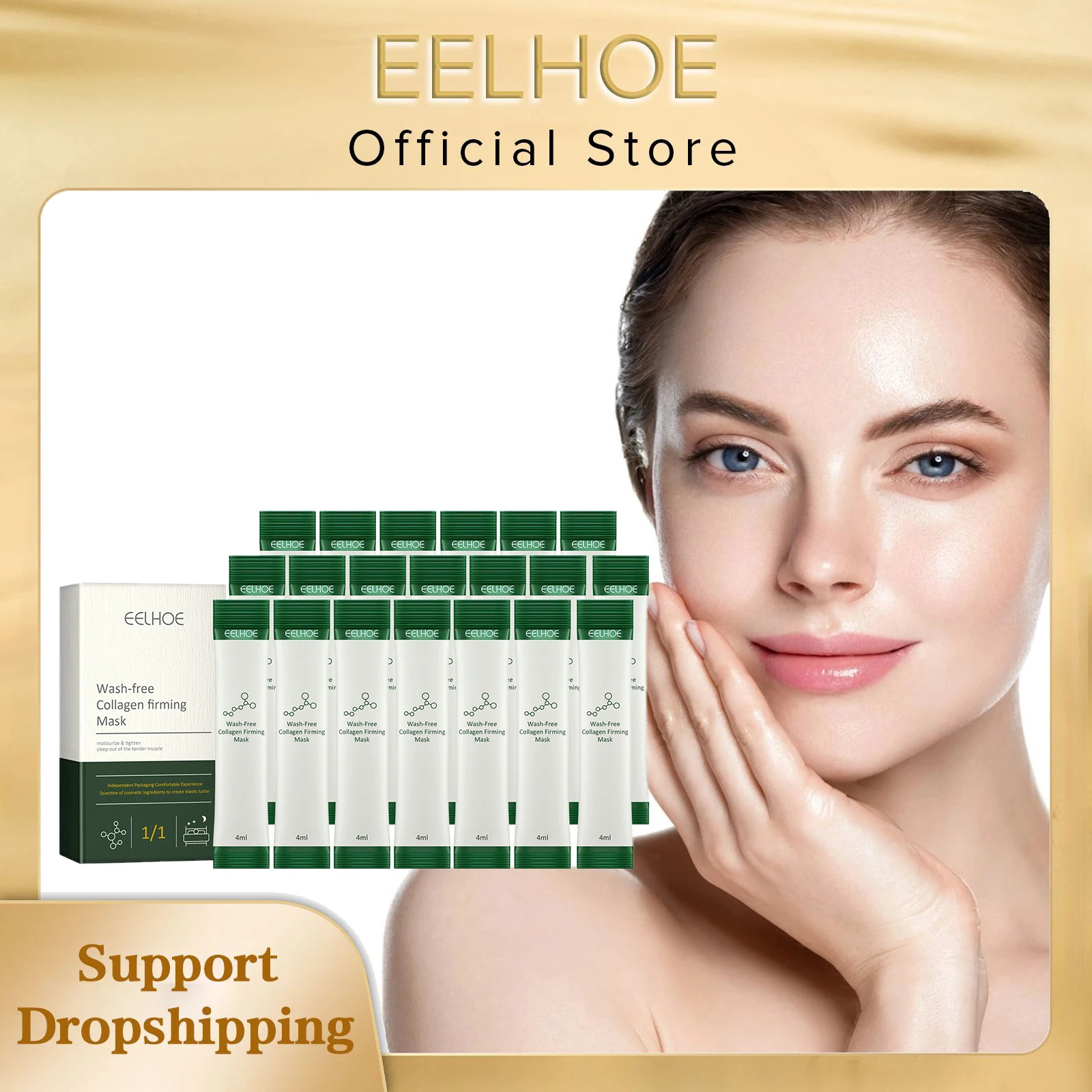 EELHOE Firming Mask Lifting Face Skin Rejuvenation Collagen Boost Tighten Skin Firming Micro Face Nourishing Leave-In Sleep Mask