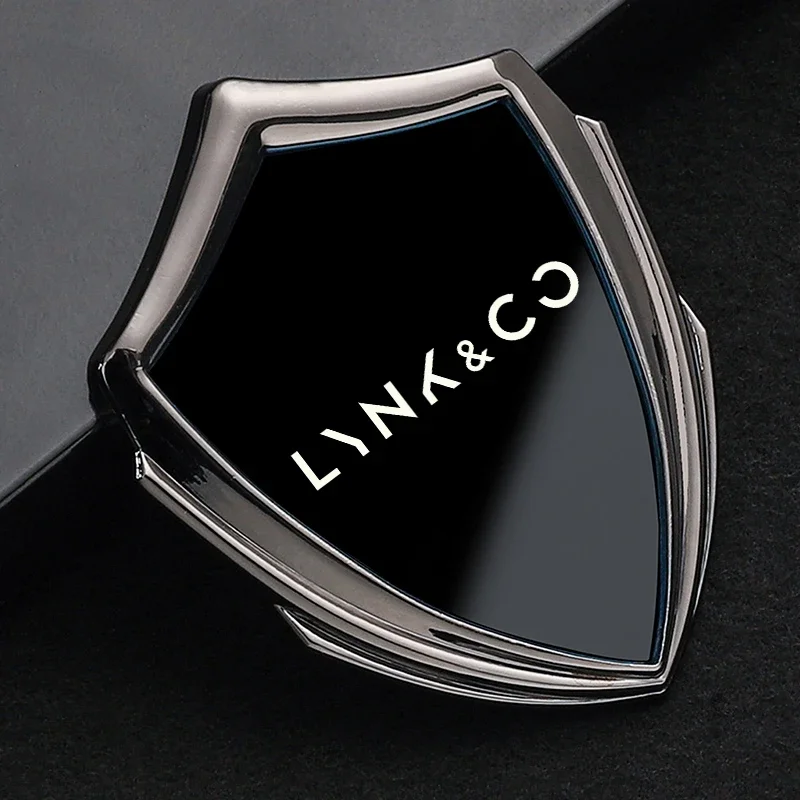 For LYNK & CO 3D Shield Metal Logo Badge Sticker Fit 01 02 03 05 06 09 Car Body Decor Accessories
