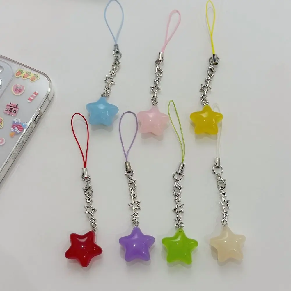 

Веревка для мобильного телефона со звездой и звездой, ремешок для телефона, кулон, брелок для телефона, подвесная веревка ярких цветов, универсальная цепочка для мобильного телефона, ювелирные изделия для девочек