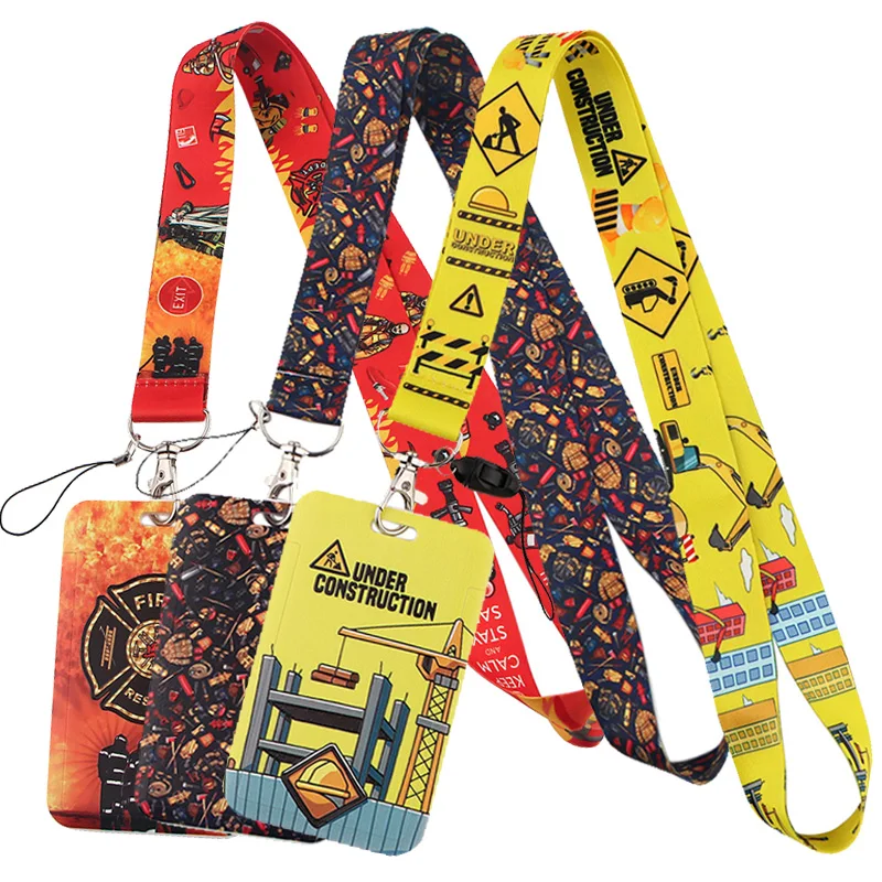 Fireman Fashion Lanyard ID Badge Holder Bus Pass Case Cover Slip Bank Credit Card Holder Strap Card Holder