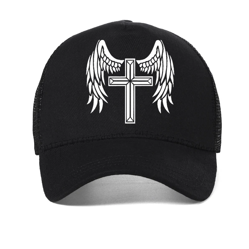 

Angel Will Protect You cap fashion unisex The Cross Jesus Christ printing Baseball Cap Cool Fashion Summer visor Trucker hat