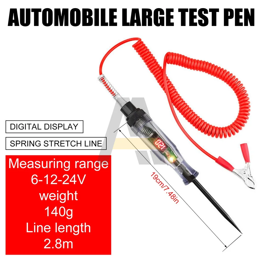 Imagem -02 - Carro Caminhão Tensão Circuito Tester Display Digital Caneta Sonda Caneta Elétrica Lâmpada Automóvel Ferramentas de Diagnóstico dc 336v 624v