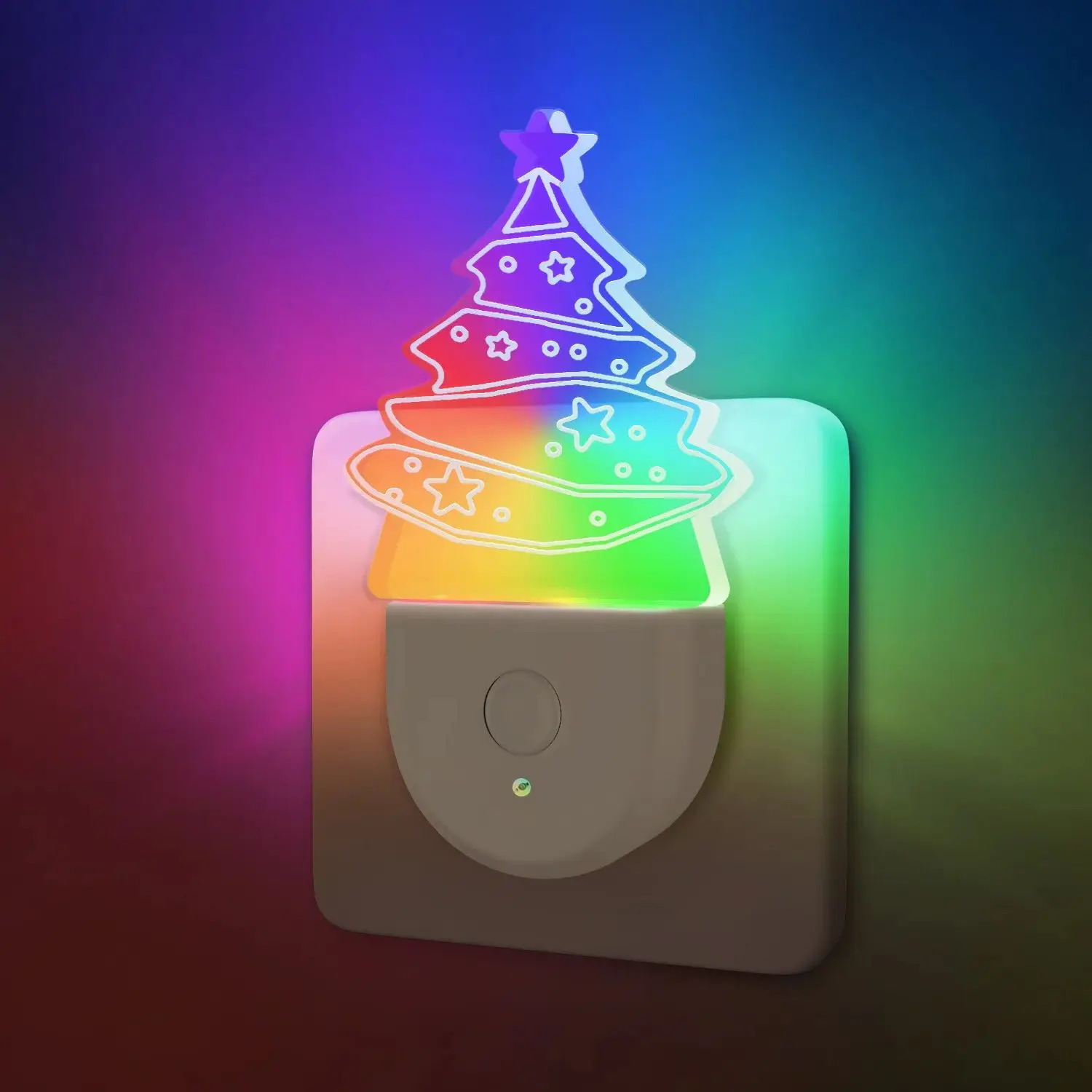 LED Plug-in Night Light RGB 8-Color Changing, Dusk to Dawn Sensor Wall Atmosphere Light for Kid Bedroom Night Light