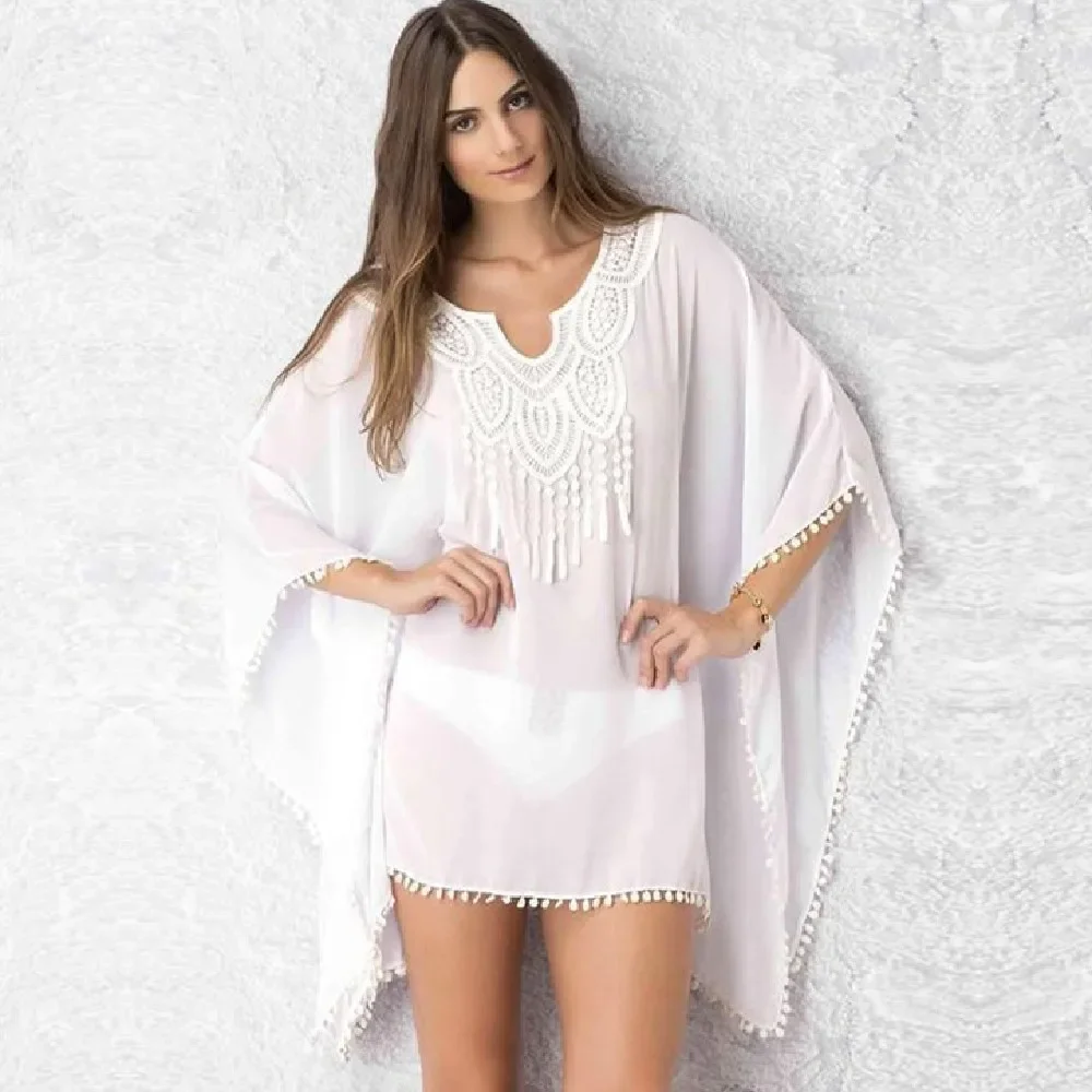 

Beach Cover up Lace Swimwear Ladies Poncho Beach Cover up Saida de Praia Swimwear Cover up