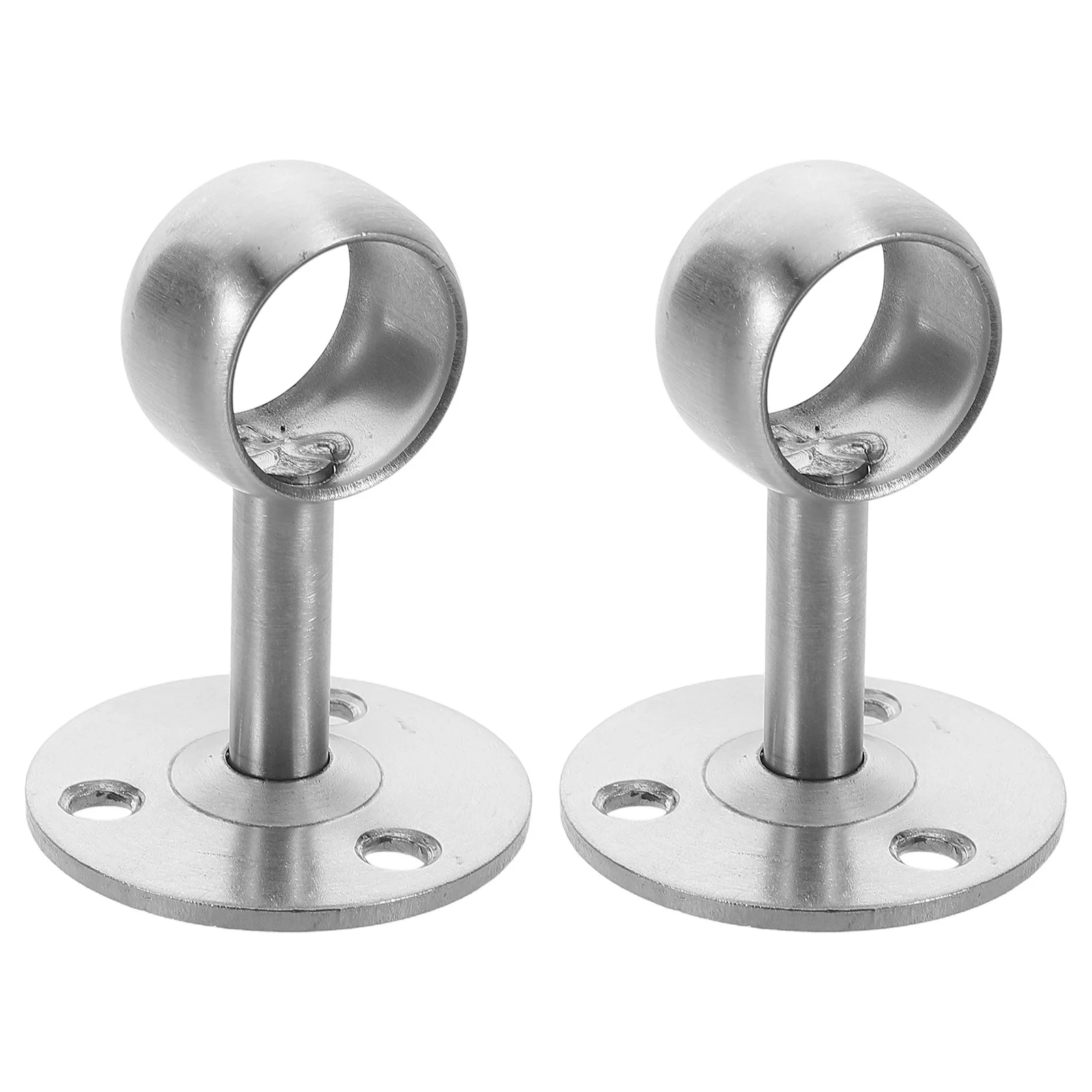 

2pcs Stainless Steel Heavy Duty Curtain Rod Brackets Wall Mount Closet Shower Support Bracket Home Office Rv