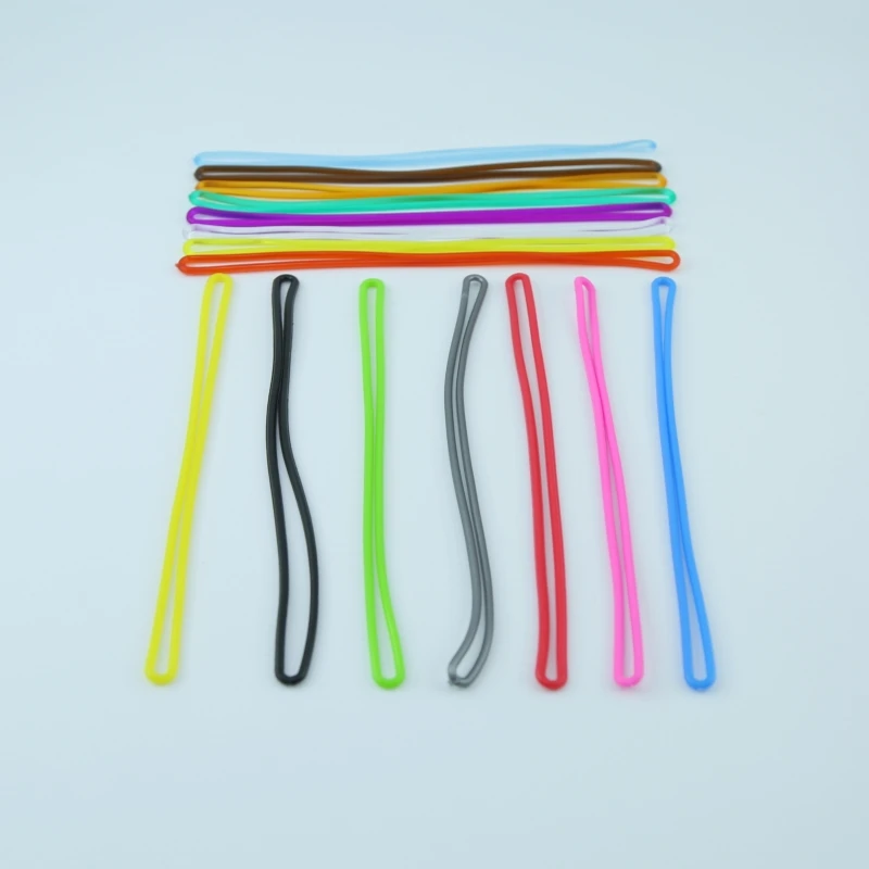 100PCS Eco-friendly Luggage Tag Plastic Loop PVC Worm Straps Comply with US Standards 15 Colors