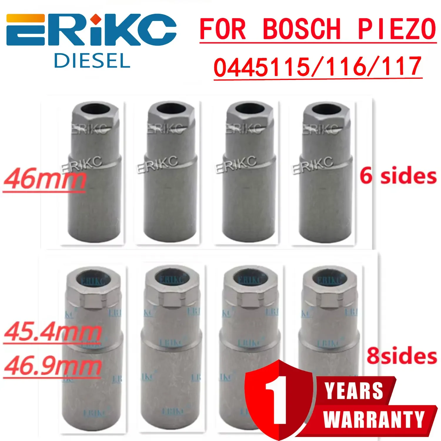 Common Rail Injector Nozzle Cap E1023503 6 Angles E1023514 E1023512 8 Angles Diesel Fuel Nozzle Nut for Bosch 0445115 116 117