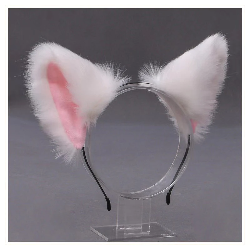 Lolita Animal Cat Fox Ear Hair Hoops Cosplay Girls Halloween Anime Headbands Headwear Hair Accessories