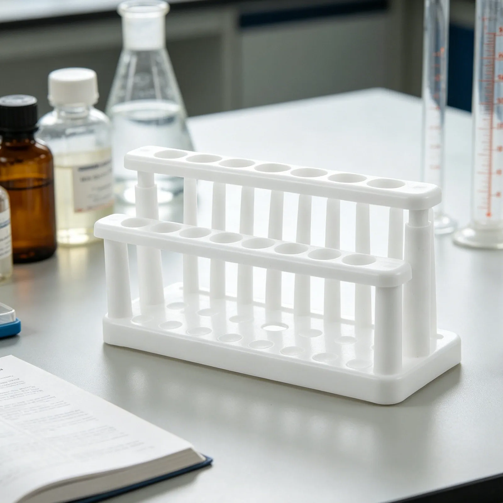 2Pcs Test Tube Rack Plastic 15 Holes 18 21Mm Lab Holder Stand Drying Organizing Tubes Laboratory Classroom Science Analysis view 4