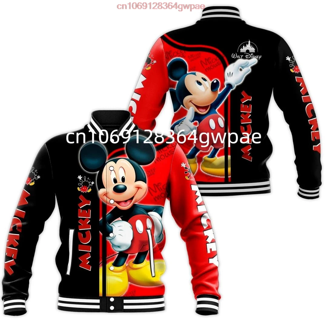 Disney Mickey Mouse We Are Never Too Old Baseball Jacket Men Women Casual Hip Hop Harajuku Jacket Streetwear Loose Varsity Coat