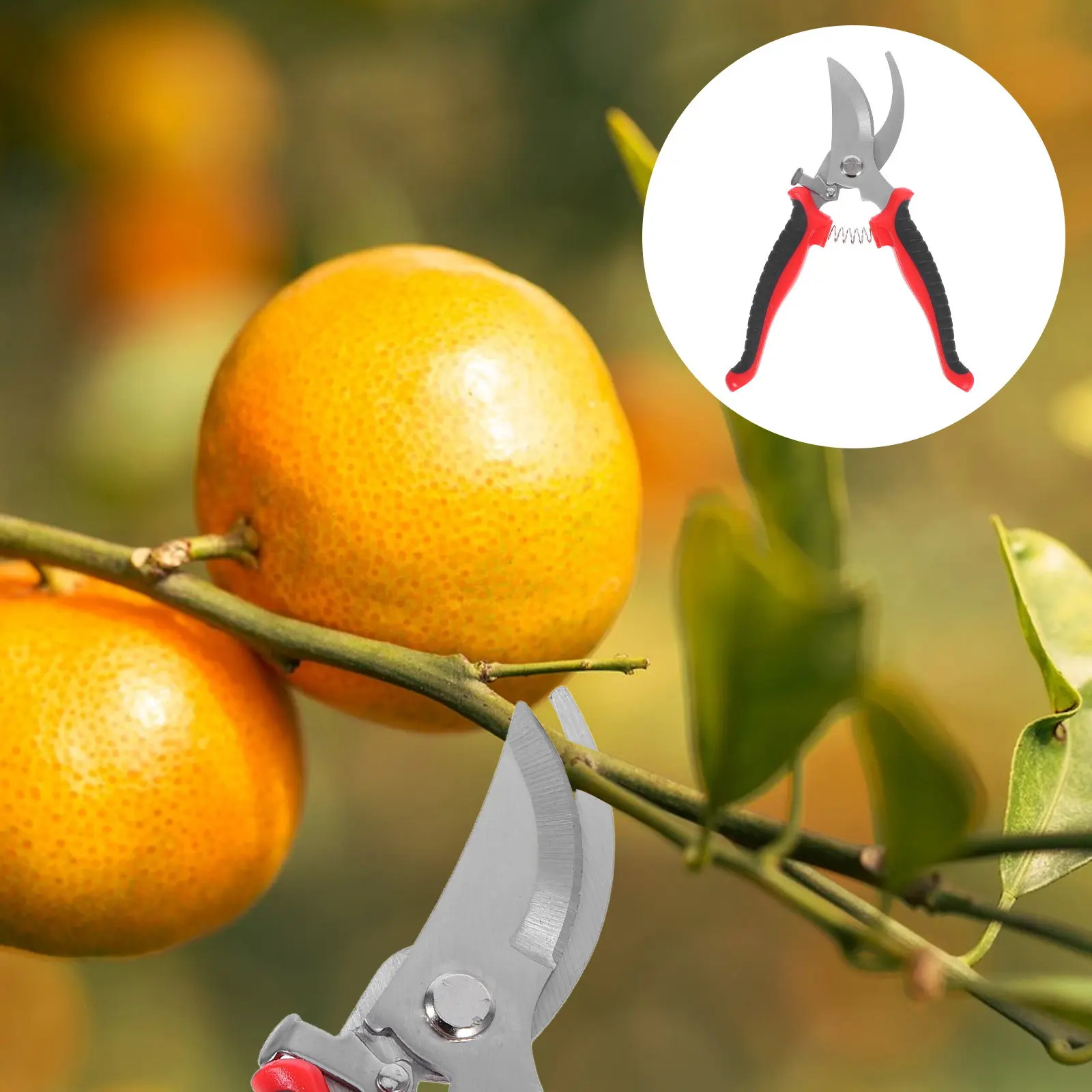 Garden Pruning Shears Heavy Duty Stainless Steel Sharp Blades Ergonomic Handle Safety Lock Branch Leaf Cutting Gardening Tools
