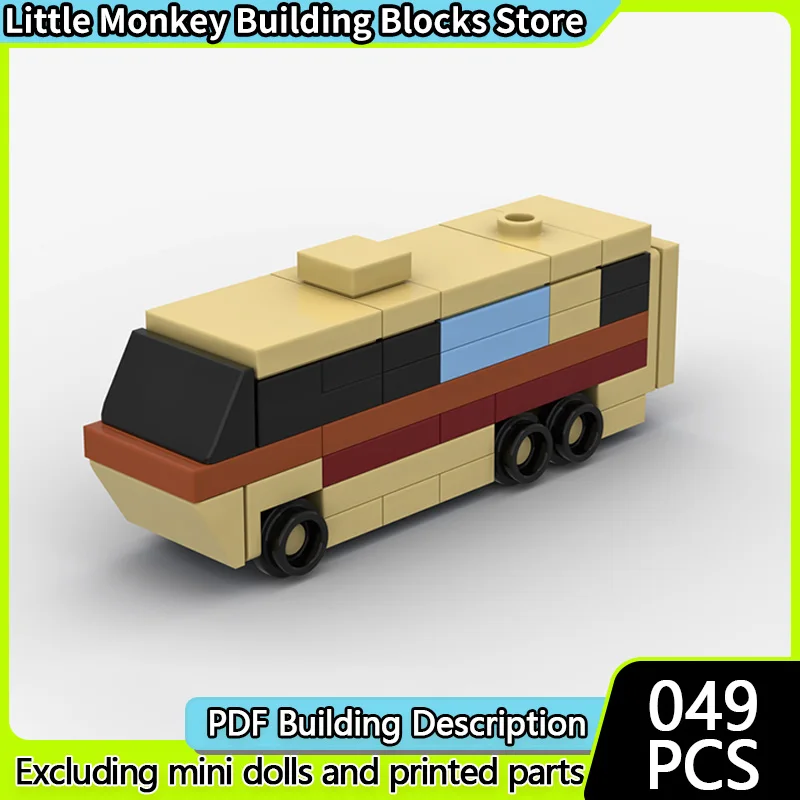 Modelo de coche urbano, ladrillos de construcción MOC, vehículo recreativo Retro, tecnología Modular, regalos de vacaciones para niños, juguetes para montar, traje