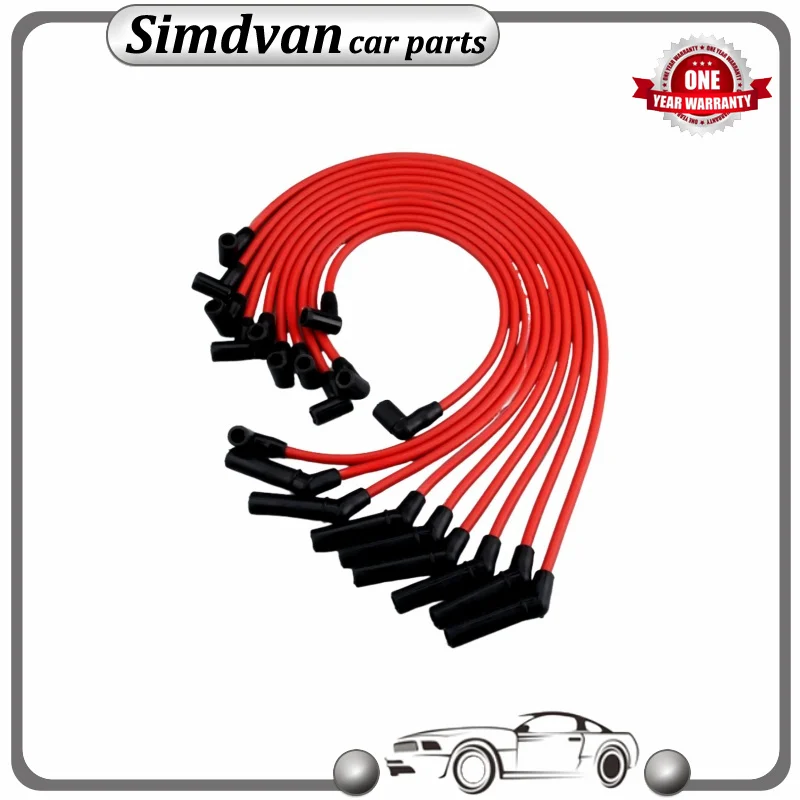 10 قطعة 10.5 مللي متر سباق أسلاك الإشعال لفائف شرارة التوصيل الأسلاك لفورد F-150 1979-1995 5.0L 5.8L SBF M-12259-C301 M12259C301 JDMSPEED