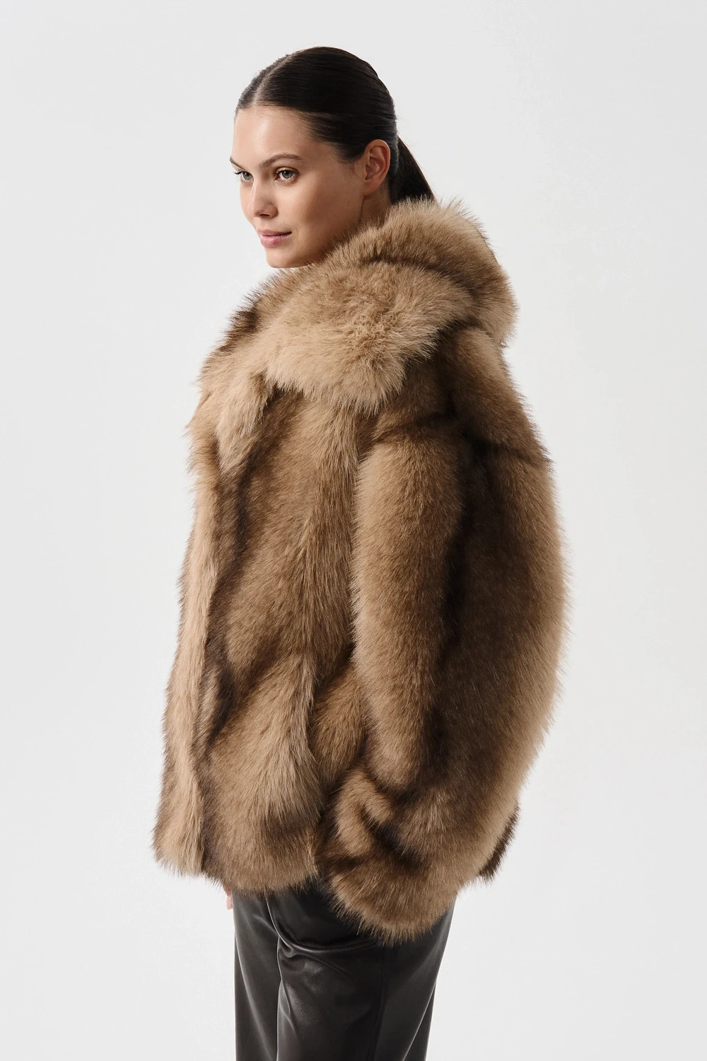 DFDG Women 2026 Oversized Lapel Faux Fur Coat Loose Thick Plush Winter Outerwear Warm Fashion Party Street Outer Garment