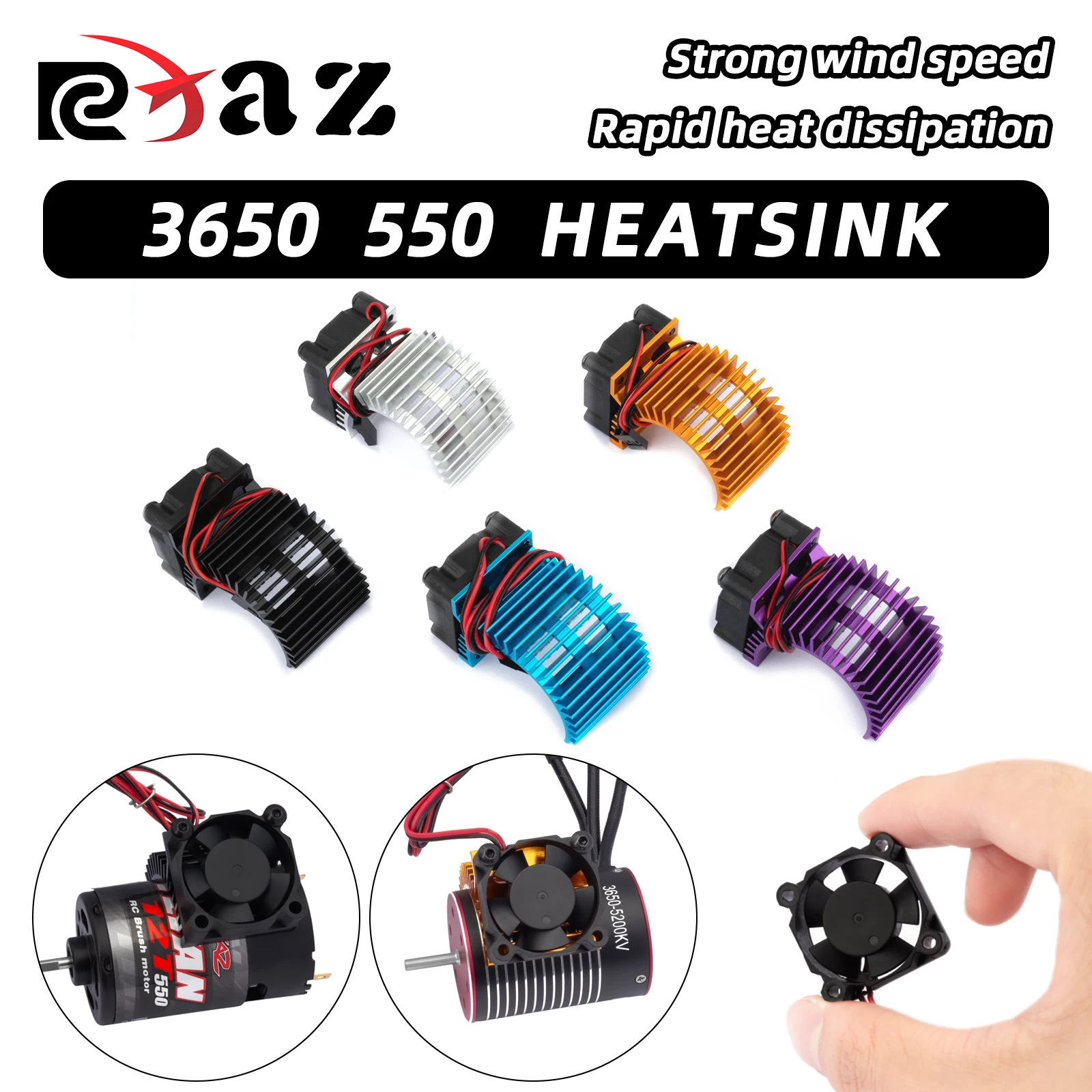 RCXAZ Motor Cooling Radiator Motor Fan for 1/10RC 540 550 3650 3670 Brushless Motor RC Car Truck Dirt Bike Creeper Radiator
