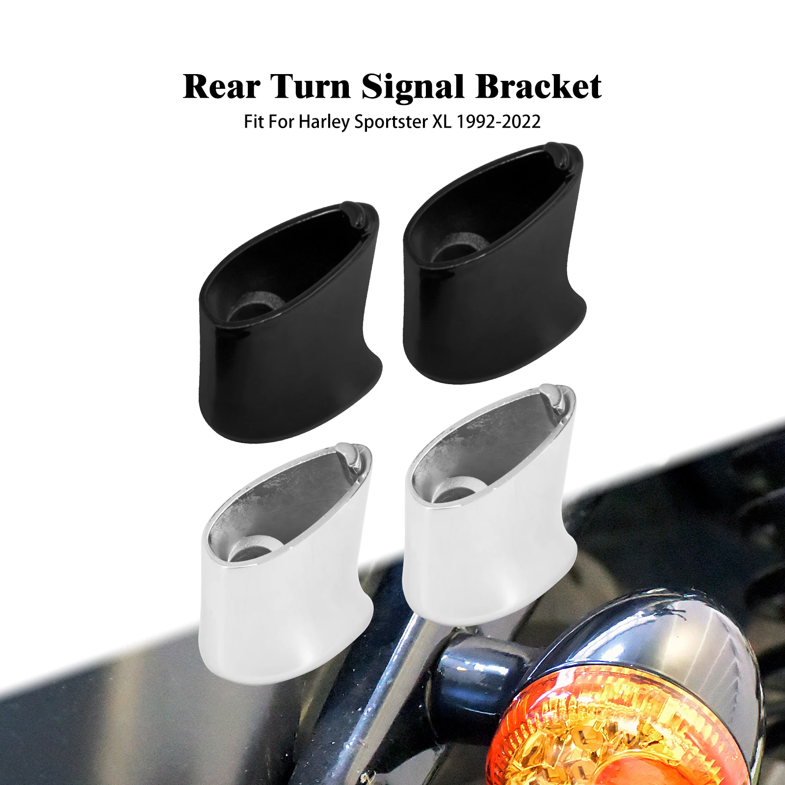 Motorcycle Rear Turn Signal Light Bracket Mount Kit Black/Chrome For Harley Sportster XL 1200 883 Iron Forty-Eight Custom 92-22