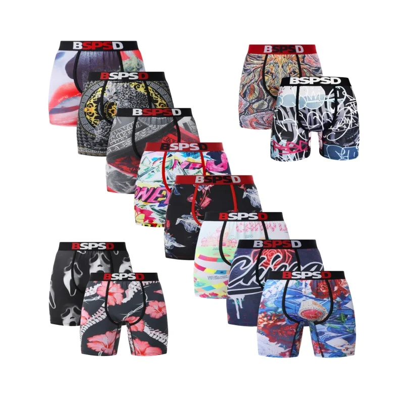 

Sexy Men Boxer Underwear Breathable Print Men's Boxershorts Panties Underpants Male Plus Size S-XXL Man Boxer Briefs Trunks