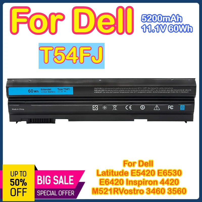 

T54FJ E6420 E6430 Battery for Dell Latitude 14R 4420 5420 15R 5520 7520 17R 7720 T54F3 E5430 E5520 E5530 E6520 Inspiron