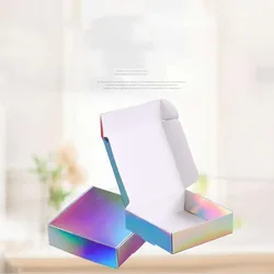 20/30/50pcs Laser Folding Carton Holographic Paper Candy Box Festival Party Gift Box For Handmade Soap Packaging