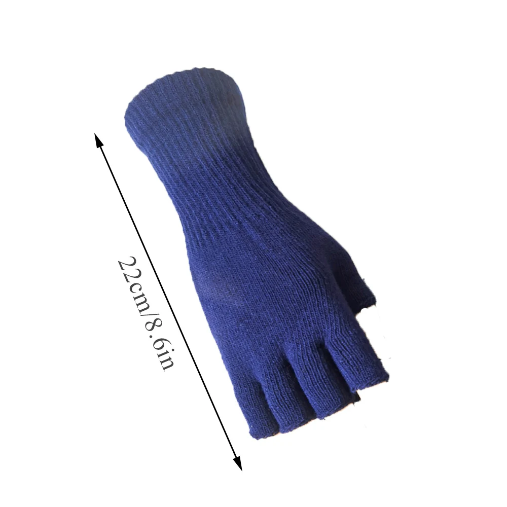 Elegant Women Winter Knitted Gloves Without Fingers Short Mittens Warm Hand Warmer Wrist Elastic Fingerless Half Finger Mittens