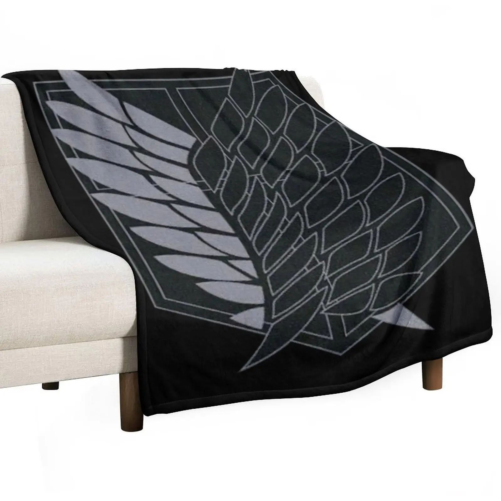 Exploration Battalion - SNK - B&W Throw Blanket Softest warm winter Plaid on the sofa Cute Nap bed plaid Blankets