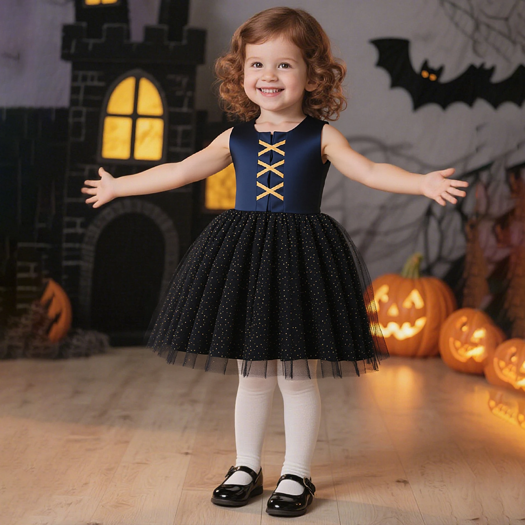 

Elegnat Black Tulle Hallowen Cosplay Costume for Baby Girls Toddler Bow 1st Birthday Wedding Prom Dress Christmas Kids Clothing