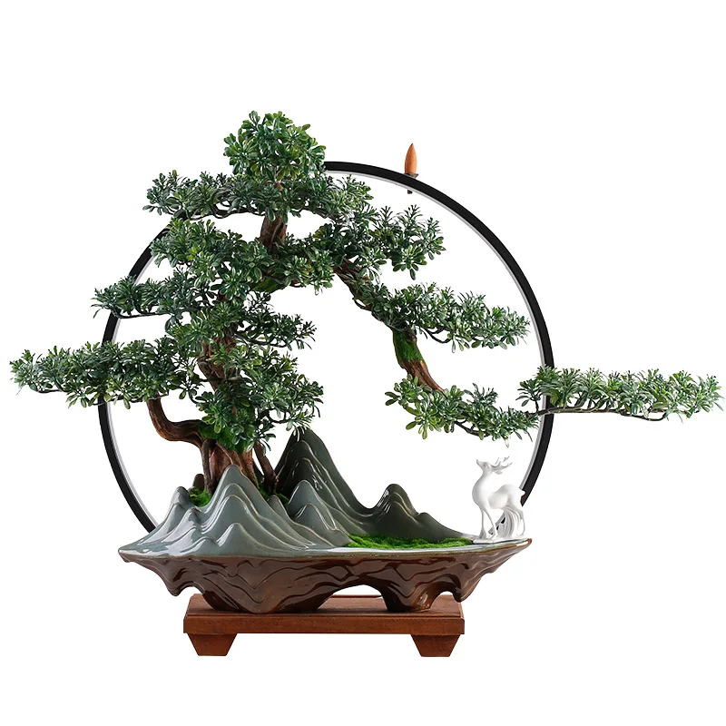 

Creative, entrance, soft decoration, new Chinese style, living room, office, simulation, welcome pine