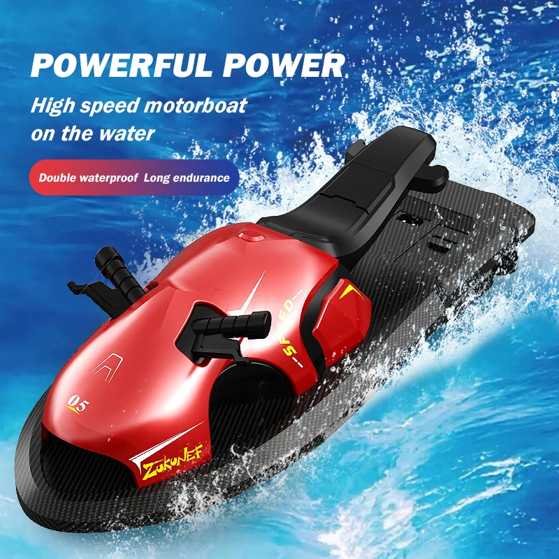 High Speed RC Motorboat Boat Toys 2.4G Radio Controlled Speedboat Sailing Model Motor Boats Toys for Boy Children Water Toy Gift