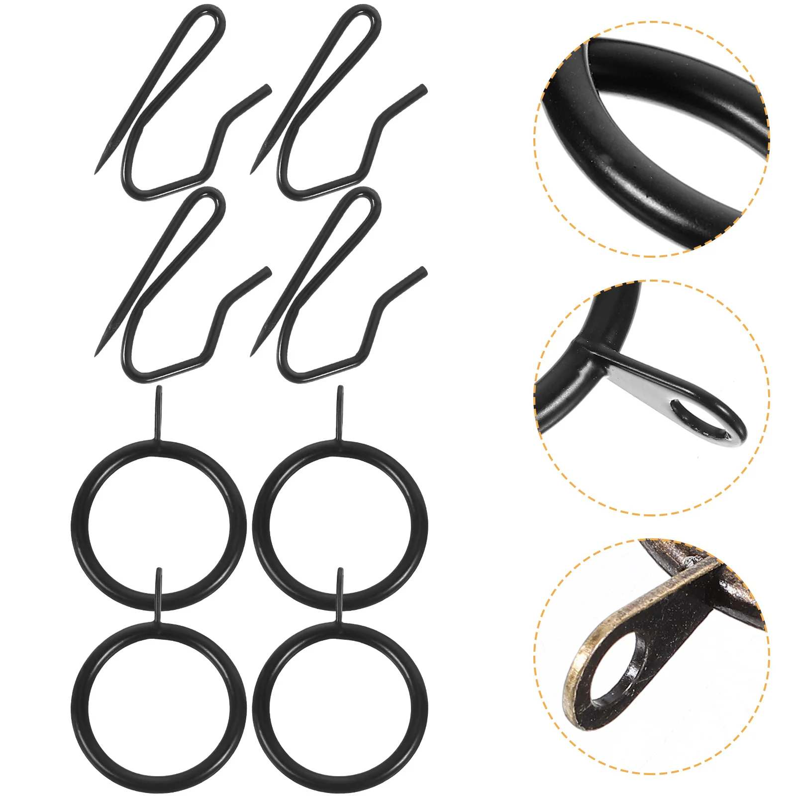 

1Set Curtain Eyelet Rings Accessories Stylish Elegant Delicate Bathroom Space Easy Use Curtain Rod Rings Shower Ring