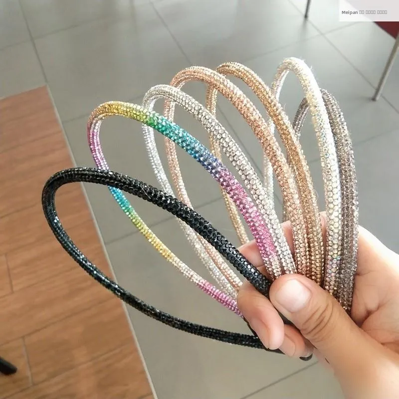 

round Tube Soft Tube Hairband Women's High-End Sensation Rhinestone Hairband Faionable Korean Sle Hair Accories