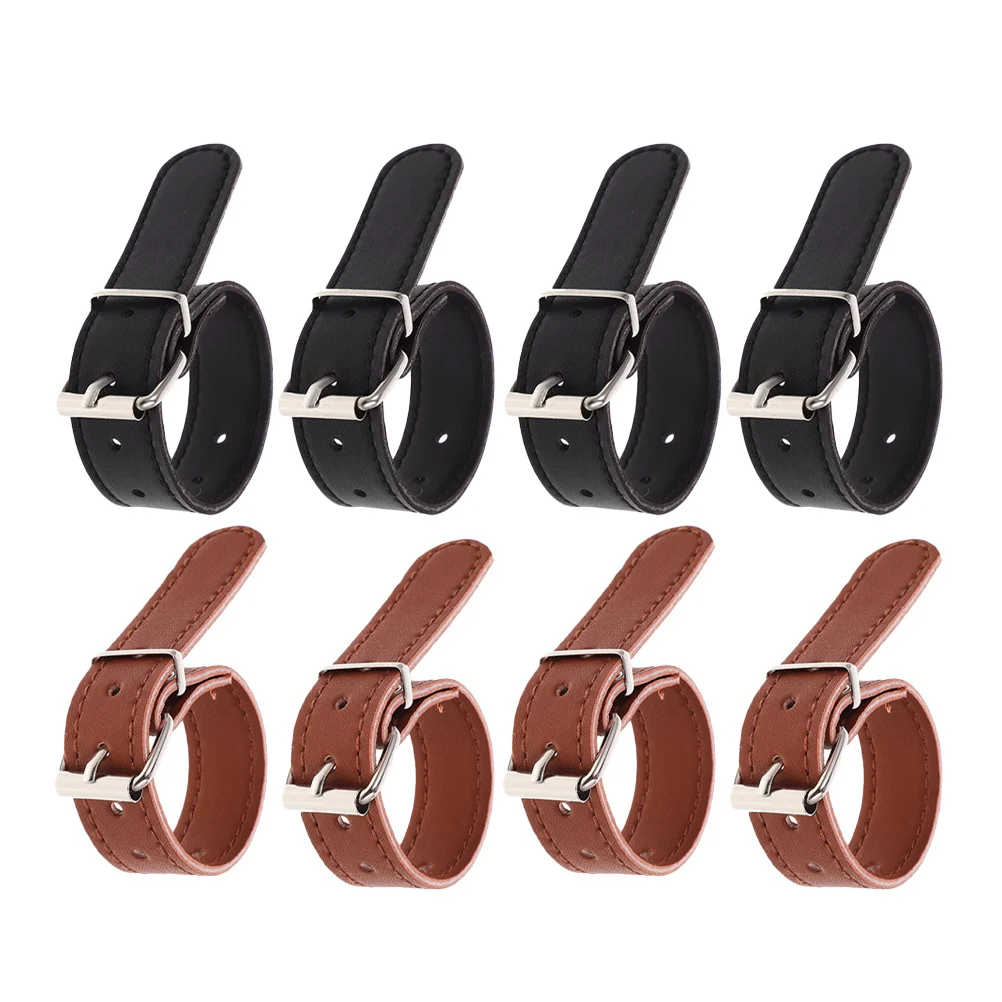 

Bike Basket Straps PU Belt Bicycle Rack Adjustable Hole Wear Resistant Aluminum Cargo Accessories Black Brown Color