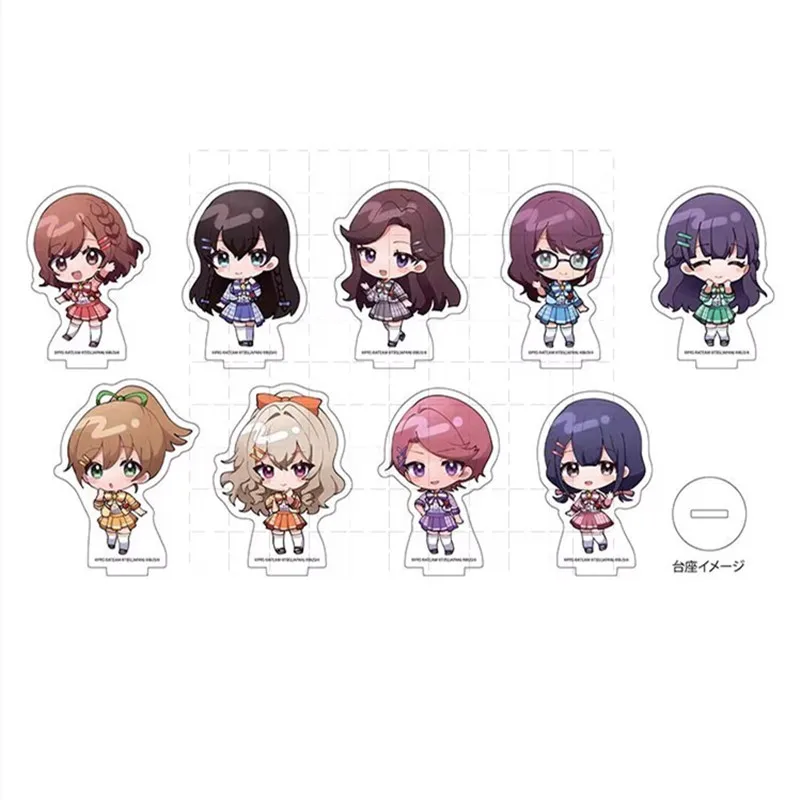 Game Acrylic Stand Doll Anime Mahiru Tsuyuzaki Mini Figure Model Plate Cosplay Toy for Gift