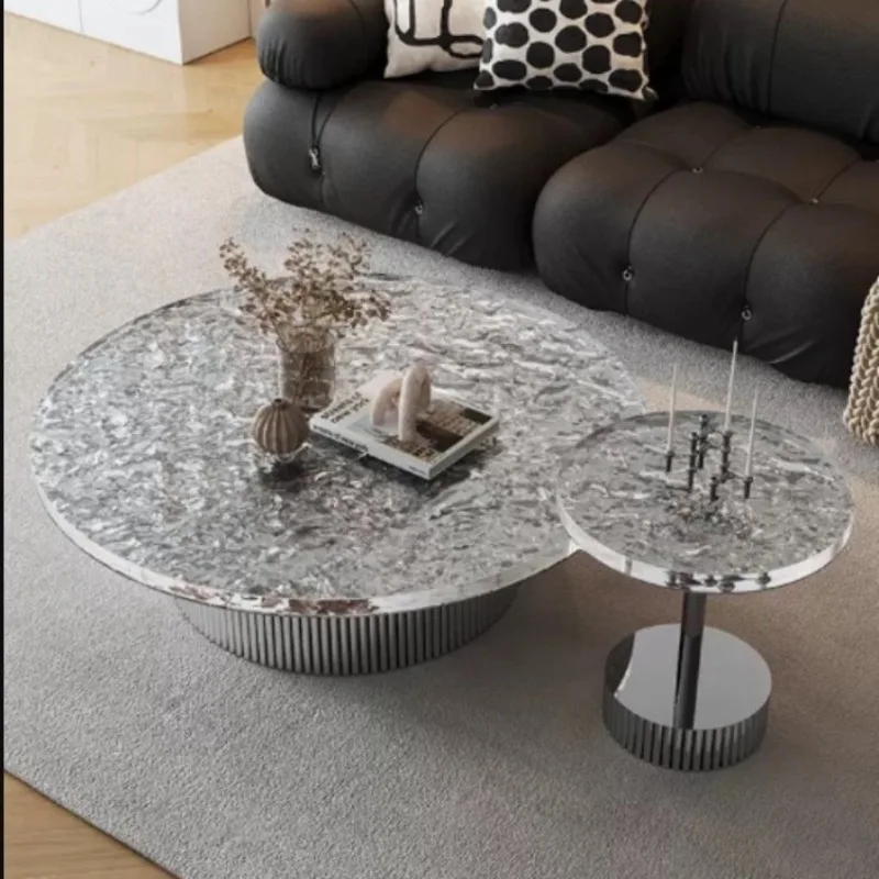 

Современные роскошные журнальные столики Современная минималистская вилла Гостиная Центр Журнальный столик Дизайнерская мебель для дома из нержавеющей стали FYCT