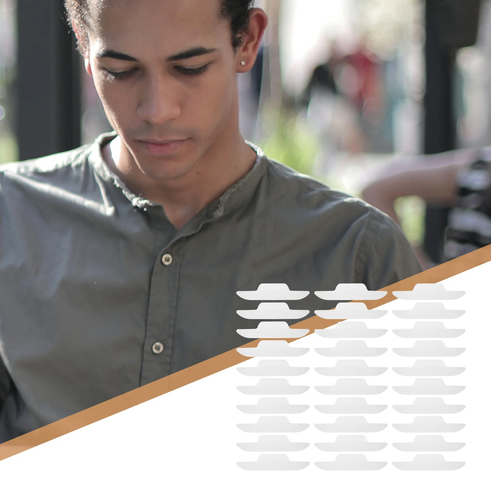 30 قطعة منصات امتصاص العرق قميص طوق ملصق ماصة التصحيح ل قبعة تي شيرت طوق الداخلية وسادة امتصاص العرق #3