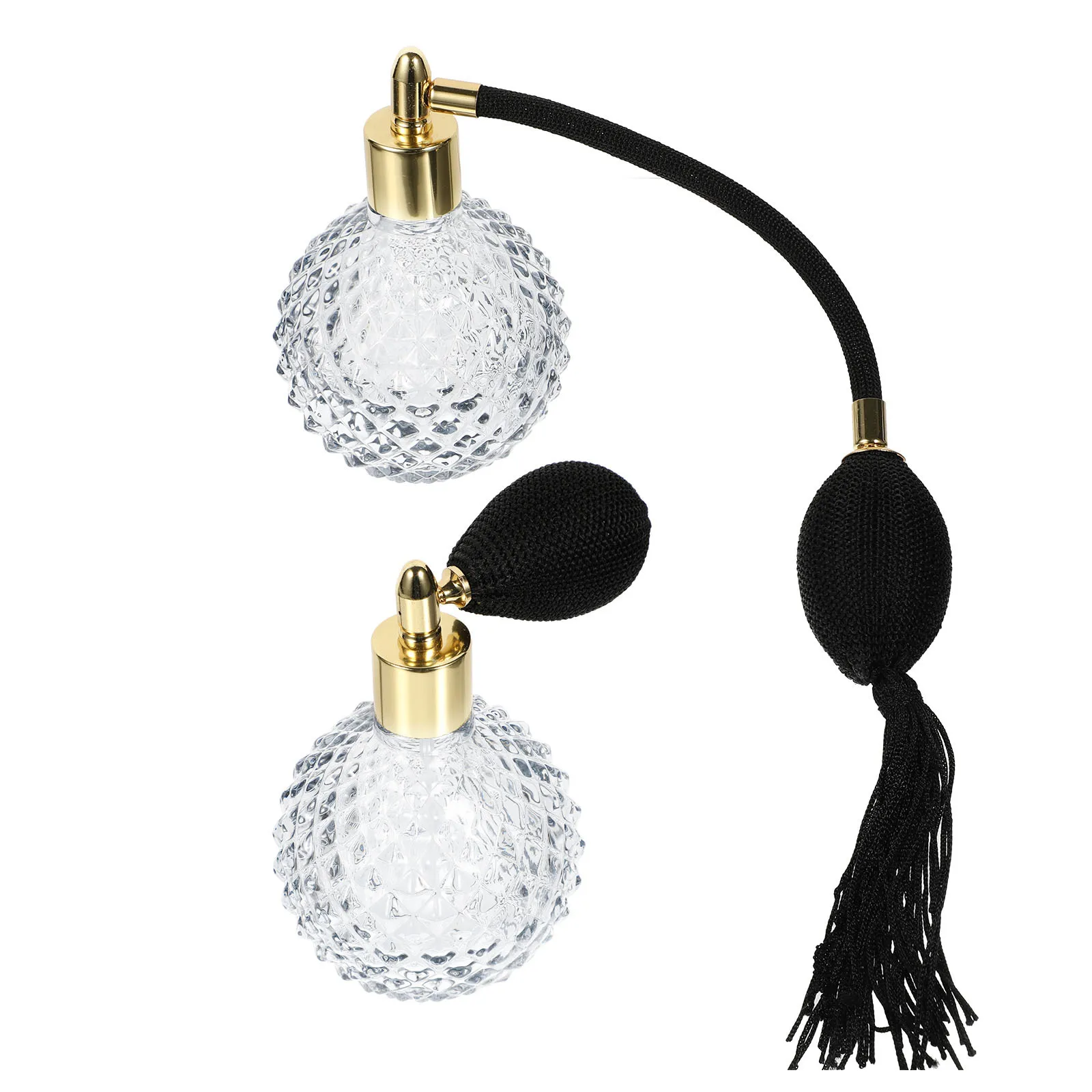 

2Pcs 100Ml Glass Perfume Sprayer Refillable Crystal Bottle with Pineapple Art Design Airbag Technology for Repackaging Oil