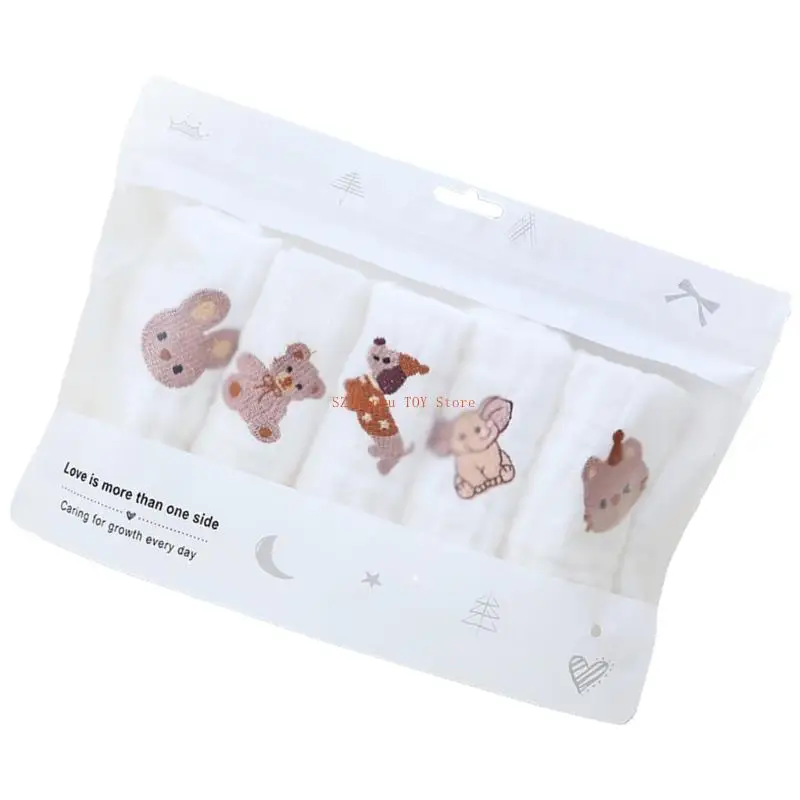 

96GC 1PC/5PCS BABY WASHCLOTHS 6 слоя хлопчатобумажного многоцелевого полотенца для ванны для новорожденных