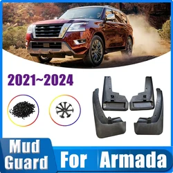 For Nissan Armada Patrol QX80 Y62 2021~2024 Car Mud Flaps Anti-splash Fender Front Rear Muds Guard Back Mudguard Car Accessories
