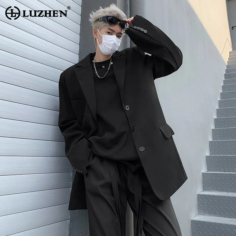 LUZHEN Korean High Quality Clothing Suit Jackets Male Fashion Elegant Handsome Men's Social Blazer Autumn Coat Original LZ6528