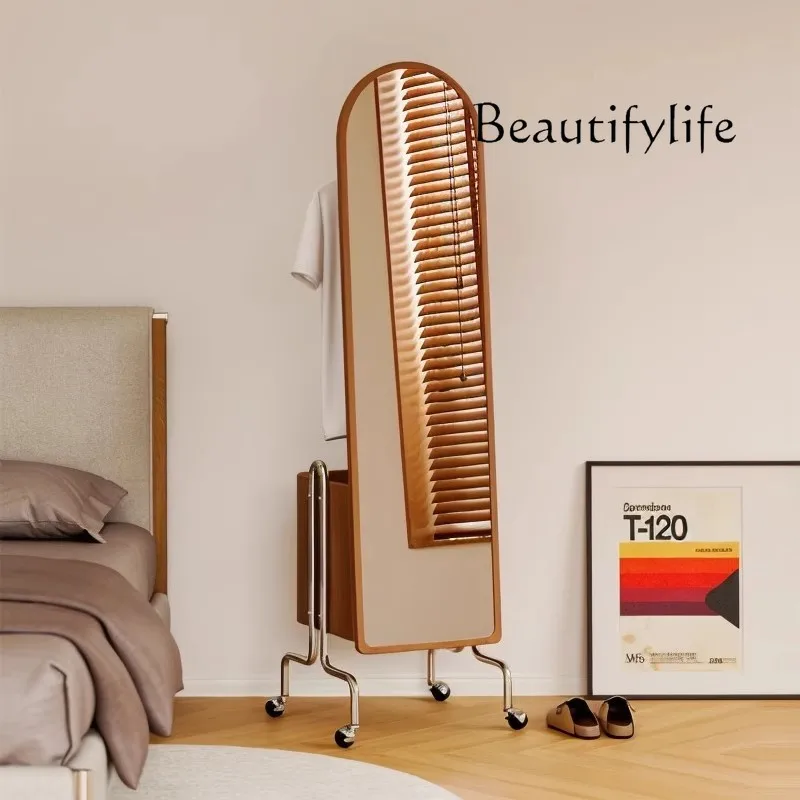 Retro floor-to-ceiling full-length mirror removable coat rack home full-length mirror multi-function