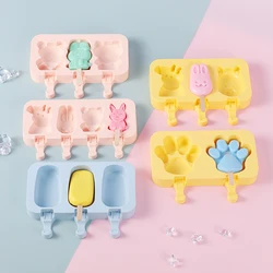Silicone Popsicle mold Specialty Accessories Reusable Food grade silicone Fruit ice cream Pop Moulds with 50 Wooden Sticks
