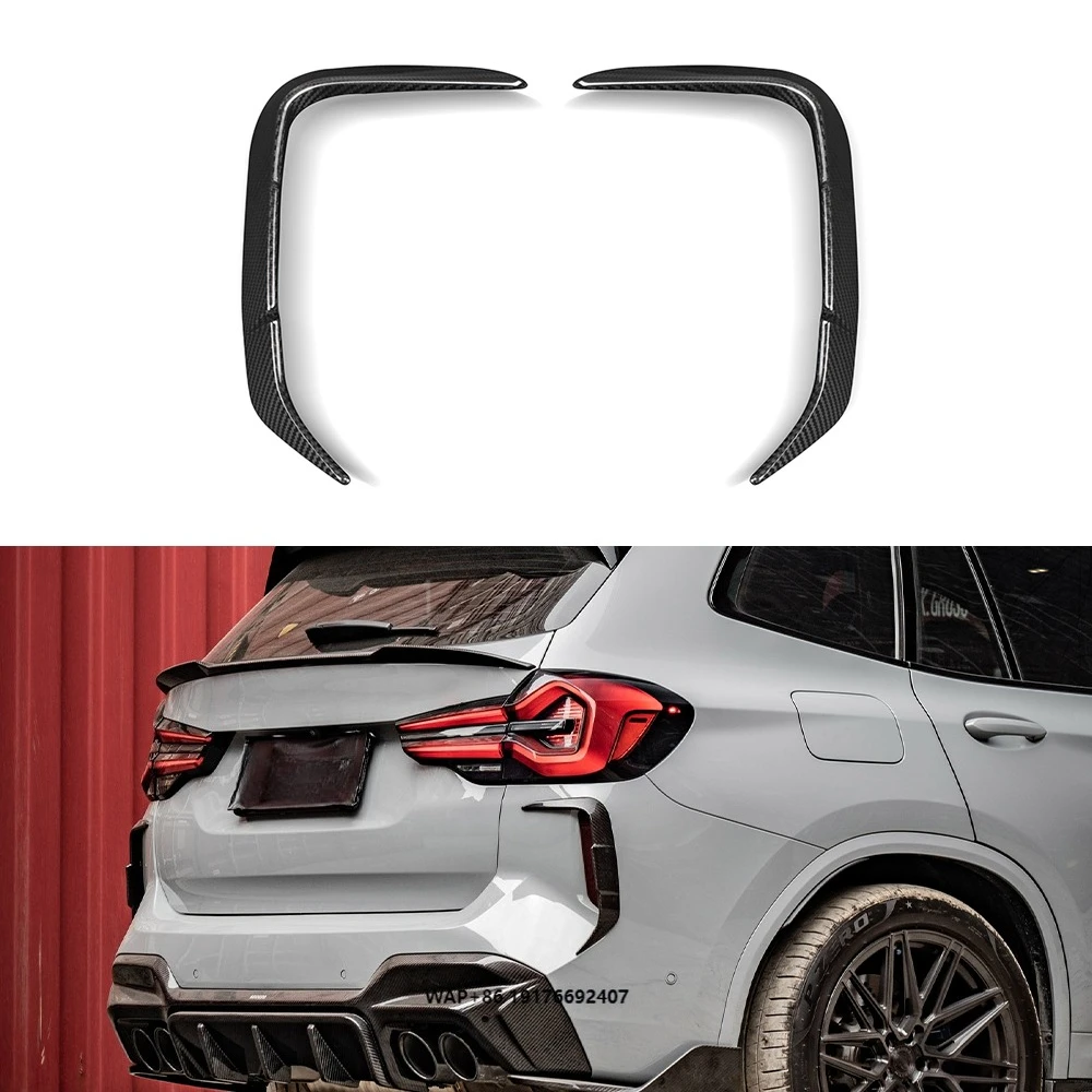 

2022+ forBMW X3M F97 LCI SQ Style Prepreg Carbon Fiber Rear Side Vent Trim F97 Rear Bumper