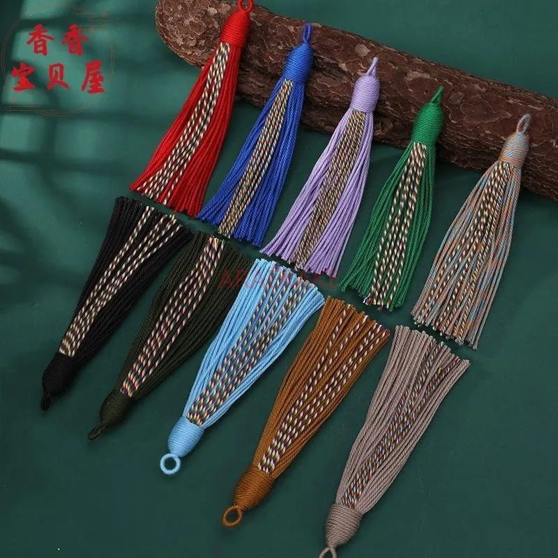 قلادة شرابة من خيط القطن المطلي يدويًا على الطراز الصيني العرقي، قلادة شرابة منسوجة بحبل ثقافي وحرف يدوية