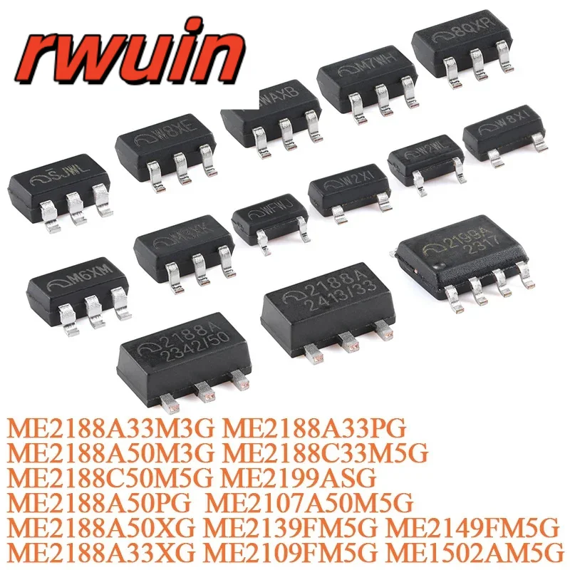 50Pcs/20Pcs ME2188C50M5G W8XE SOT-23-5 ME2188C50 ME2188 Efficient PFM Synchronous Boost DC-DC Conversion Chip ME1502AM5G SJWL