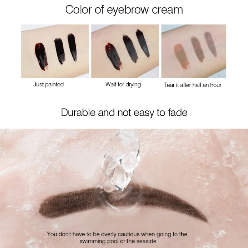 10ml descascar sobrancelha gel creme impermeável matiz de sobrancelha de longa duração para uso doméstico à prova de suor unisex pele-seguro maquiagem de beleza
