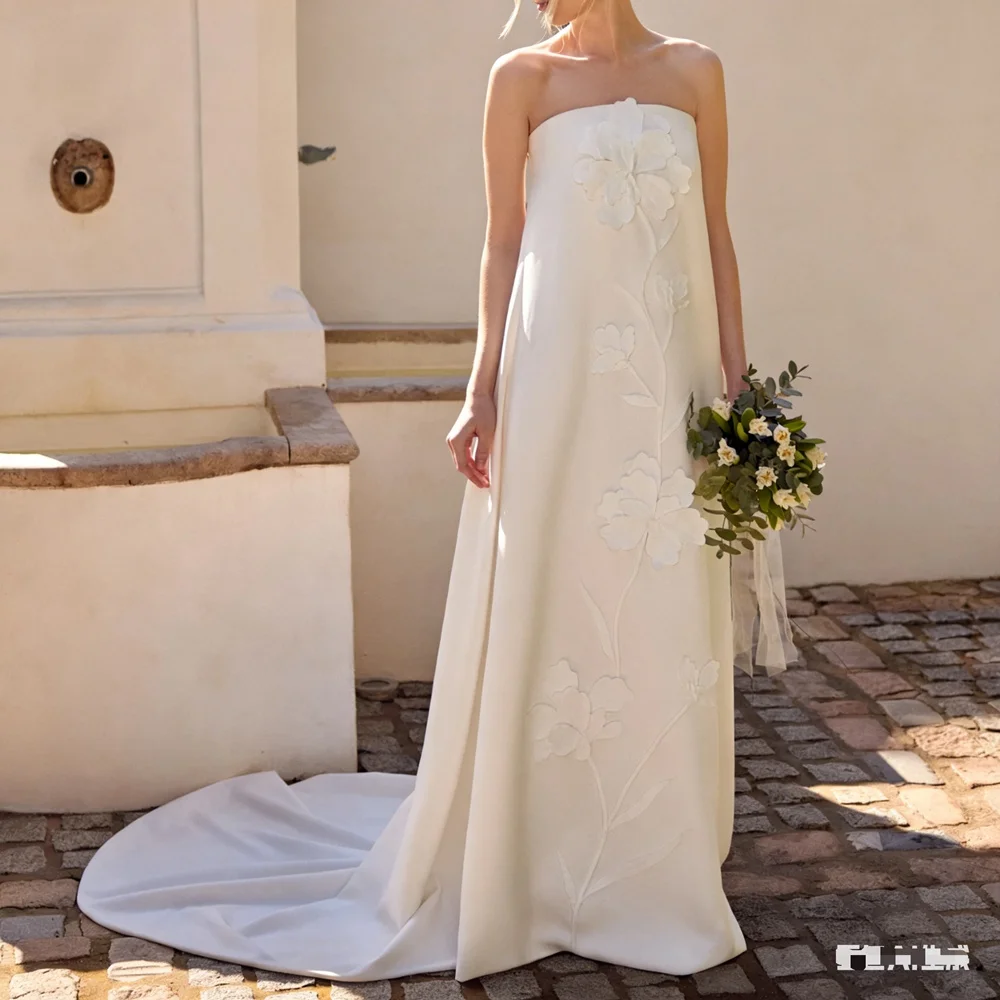 

Customized New In Elegant Long Wedding Dresses Strapless Floor-Length Brides Dress Women Vestidos De Novias Gowns 2026