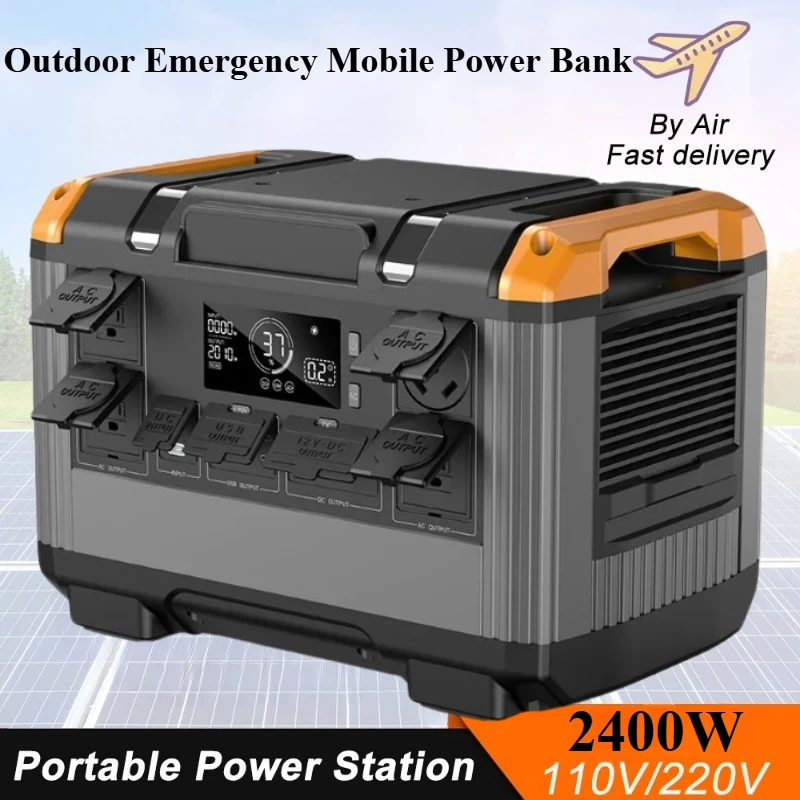 2400W Portable Power Station 2016Wh Lifepo4 Mobile Power Bank UPS Function Outdoor Emergency Solar Generator  for Home Camping