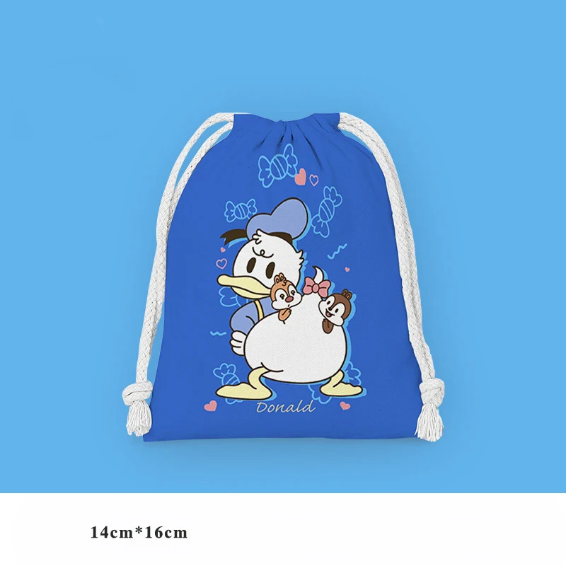 Sacos de cordão para homens e mulheres, saco de armazenamento, porta-moedas Disney Pato Donald, pato margarida, presente de aniversário