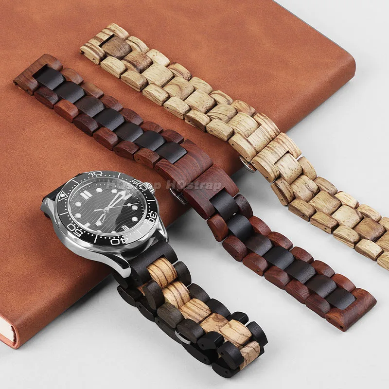 Wood Watch Strap 20mm 22mm Wooden Bracelet Quick Release Watchbands for Samsung Galaxy Watch for Huawei Watch GT2 GT3 Wristband