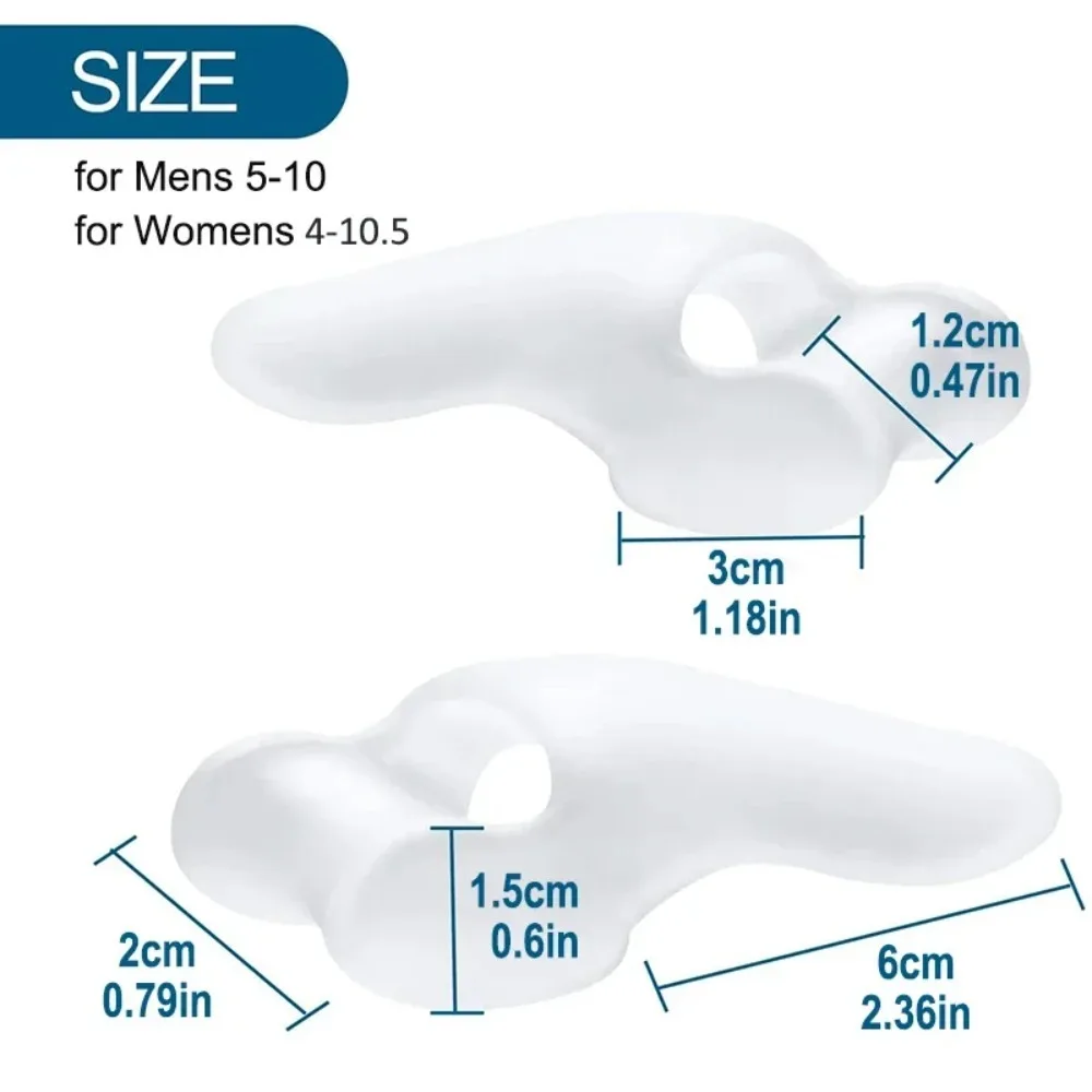 2PCS Silicone Gel Thumb Corrector Bunion Foot Toe Hallux Valgus Protector Separator Finger Straightener Adjuster Foot Care Tool